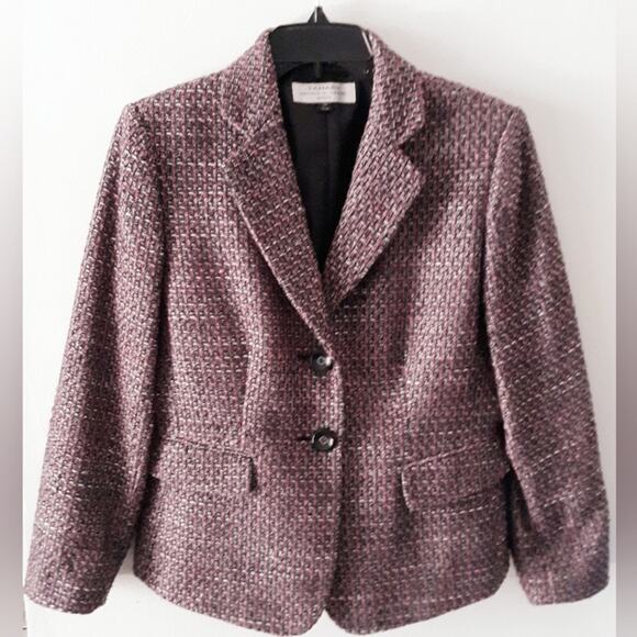 TAHARI Wool Tweed Jacket 10P - Picture 1 of 5